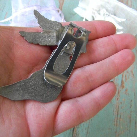 NEW Angel  2 Pack Steel Visor Clip with Organza Bags - Picture 3 of 3
